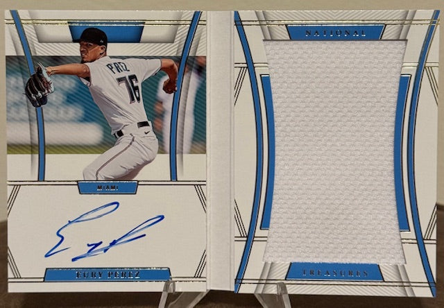 2023 Panini National Treasures Baseball EURY PEREZ Patch Signatures Booklet #PSB-EP