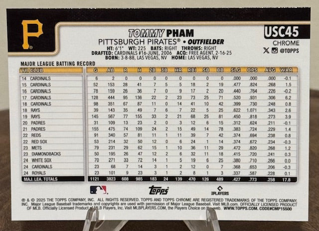 2025 Topps Chrome Update Baseball TOMMY PHAM Sepia Refractor #USC45
