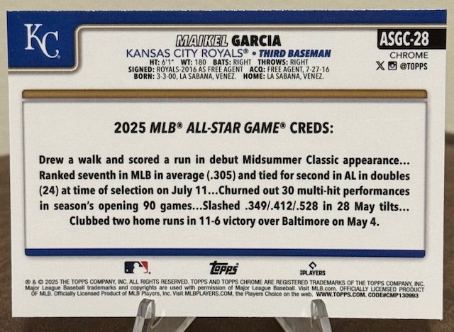 2025 Topps Chrome Update Baseball MAIKEL GARCIA All-Star Game #ASGC-28