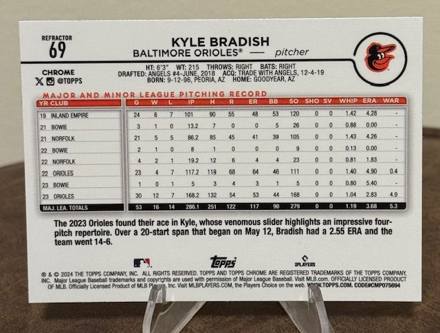 2024 Topps Chrome Baseball KYLE BRADISH Prism Refractor #69