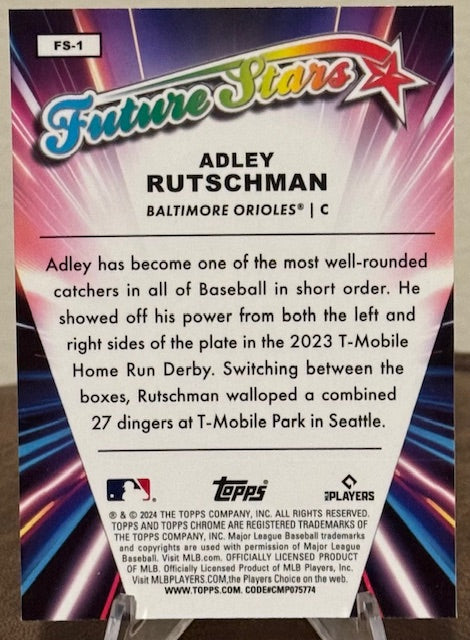 2024 Topps Chrome Baseball ADLEY RUTSCHMAN Future Stars #FS-1