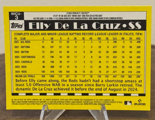 2025 Topps Chrome Update Baseball ELLY DE LA CRUZ 1990 Topps 35th Anniversary #90CU-3