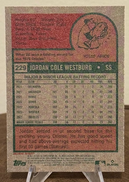 2024 Topps Heritage Baseball JORDAN WESTBURG RC #329
