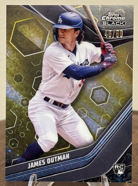 2023 Topps Chrome Black Baseball JAMES OUTMAN RC Gold Mini-Diamonds Refractor #37
