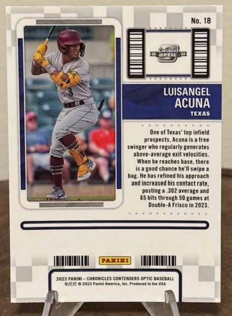 2023 Panini Chronicles Baseball LUISANGEL ACUNA Contenders Optic #18