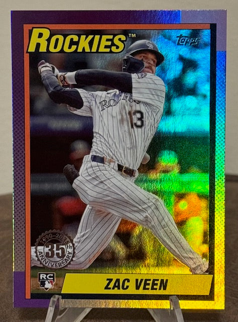 2025 Topps Update Baseball ZAC VEEN RC 1990 35th Anniversary U90-34