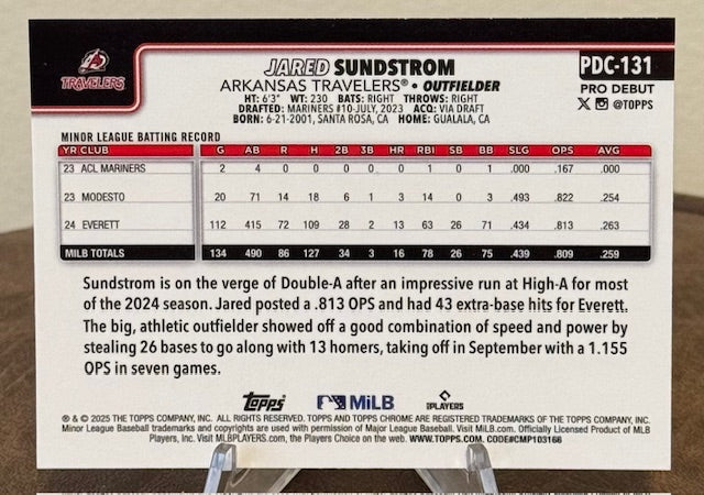 2025 Topps Pro Debut Baseball JARED SUNDSTROM Chrome #PDC-131