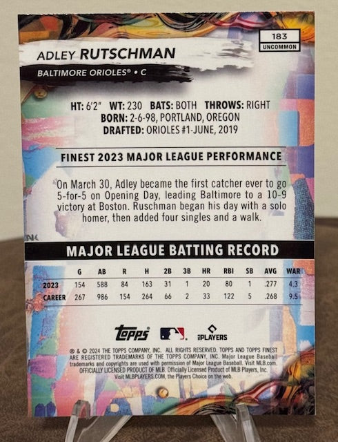 2024 Topps Finest Baseball ADLEY RUTSCHMAN Uncommon #183