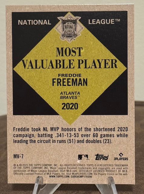 2025 Topps Update Series Baseball FREDDIE FREEMAN MVP Retro #MV-7