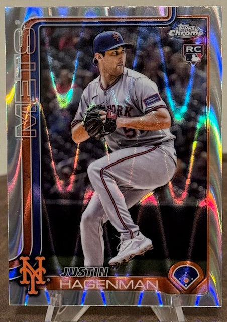 2025 Topps Chrome Update Baseball JUSTIN HAGENMAN RC RayWave Refractor #USC61