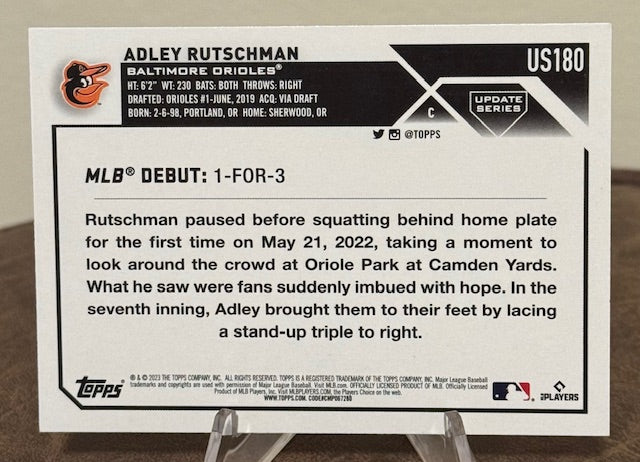 2023 Topps Update Series ADLEY RUTSCHMAN RC Rookie Debut #180