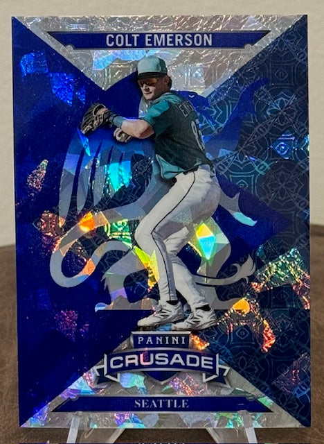 2025 Panini Crusade Baseball COLT EMERSON Blue Cracked Ice Prizm #1