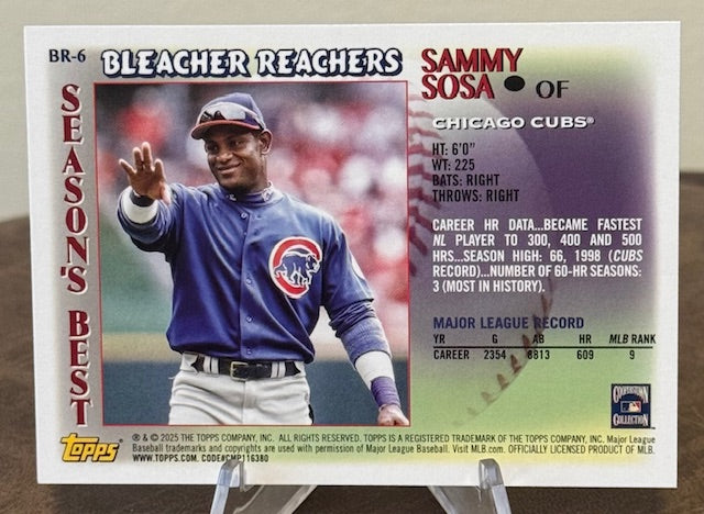 2025 Topps Update Baseball SAMMY SOSA Bleacher Reachers #BR-6