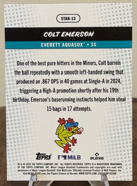 2025 Topps Pro Debut Baseball COLT EMERSON Stars of MiLB #STAR-13