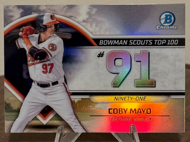 2023 Bowman Baseball COBY MAYO Scouts Top 100 #BTP-91