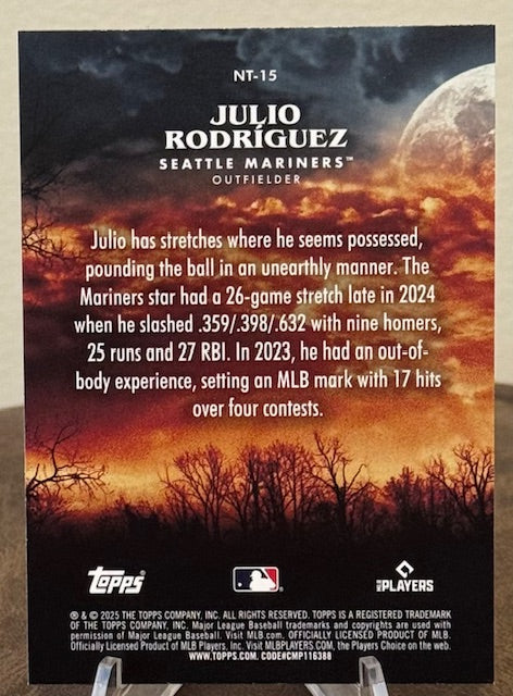 2025 Topps Update Baseball JULIO RODRIGUEZ Night Terrors NT-15