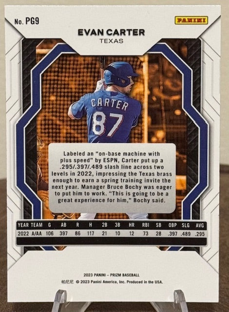 2023 Panini Prizm Baseball EVAN CARTER Pot of Gold #PG9