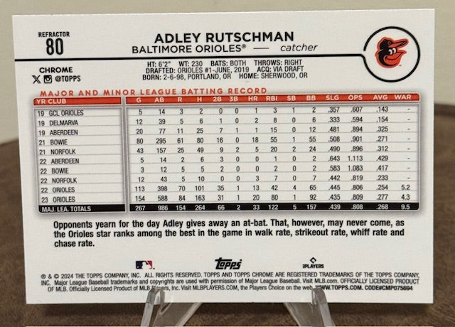 2024 Topps Chrome Baseball ADLEY RUTSCHMAN Refractor #80
