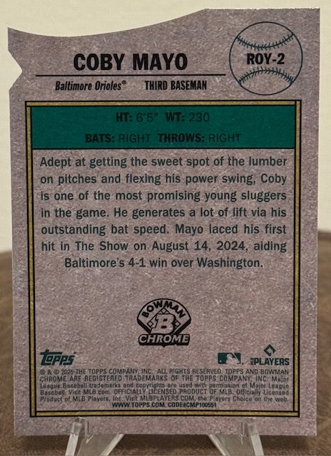 2025 Bowman Baseball COBY MAYO RC Rookie of the Year Favorites #ROY-2