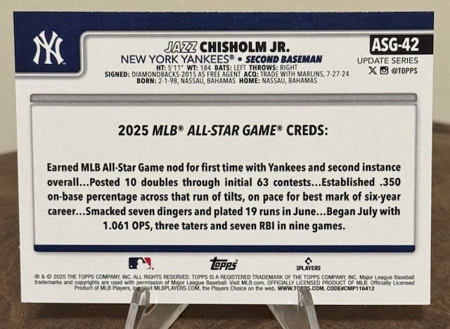 2025 Topps Update Baseball JAZZ CHISHOLM JR. All-Star Game #ASG-42