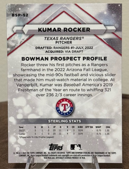 2023 Bowman Sterling Baseball KUMAR ROCKER #BSP-52