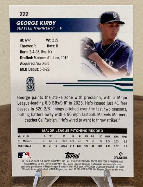 2024 Topps Pristine Baseball GEORGE KIRBY Blue Refractor #222