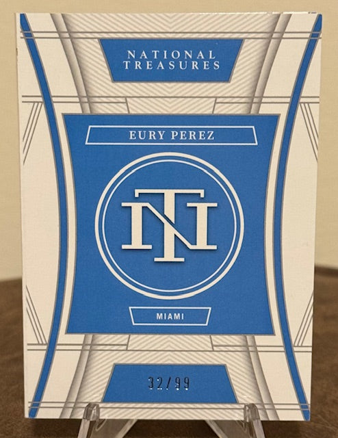2023 Panini National Treasures Baseball EURY PEREZ Patch Signatures Booklet #PSB-EP