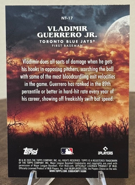 2025 Topps Update Baseball VLADIMIR GUERRERO JR. Night Terrors #NT-17