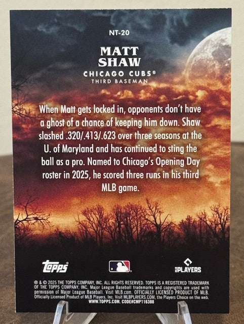 2025 Topps Update Baseball MATT SHAW RC Night Terrors #NT-20