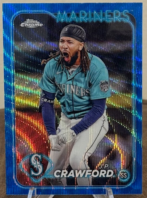 2024 Topps Chrome Baseball J.P. CRAWFORD Blue Wave Refractor #14