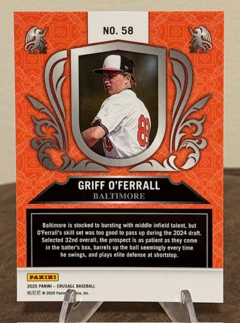 2025 Panini Crusade Baseball GRIFF O'FERRALL Blue Cracked Ice Prizm #58