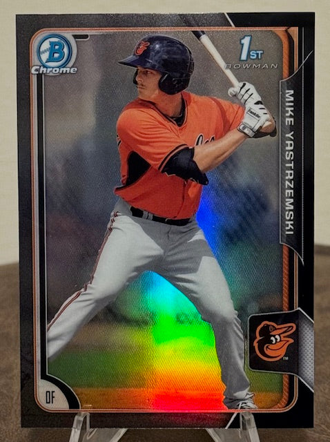 2015 Bowman Baseball MIKE YASTRZEMSKI 1st Chrome Prospect Black Refractor #BCP138