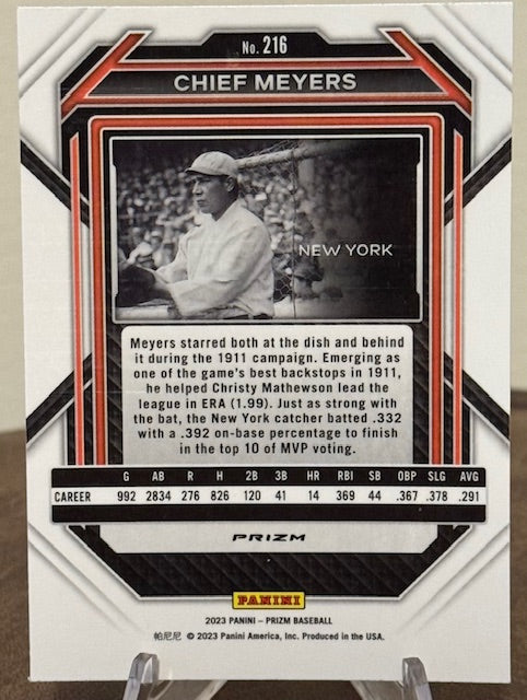 2023 Panini Prizm Baseball CHIEF MEYERS Silver Prizm #216