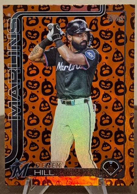 2025 Topps Update Series Baseball DEREK HILL Jack O'Lantern Holiday Foil #US305