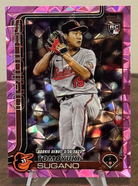 2025 Topps Update Baseball TOMOYUKI SUGANO RC Rookie Debut Pink Diamante Foil #US55