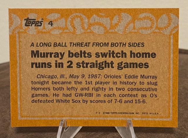 1988 Topps Baseball EDDIE MURRAY Record Breakers #4