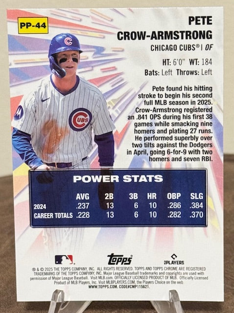 2025 Topps Chrome Update Baseball PETE CROW-ARMSTRONG Power Players #PP-44