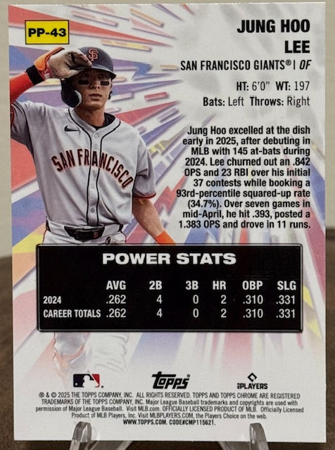 2025 Topps Chrome Update Baseball JUNG HOO LEE Power Players #PP-43