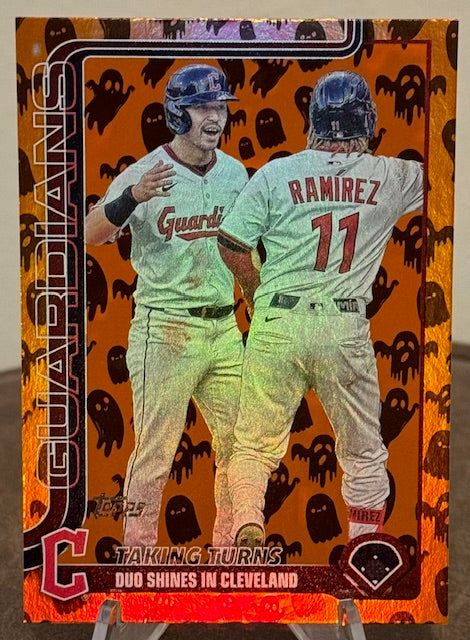 2025 Topps Update Series Baseball STEVEN KWAN & JOSE RAMIREZ Veteran Combos Ghost Holiday Foil #US26