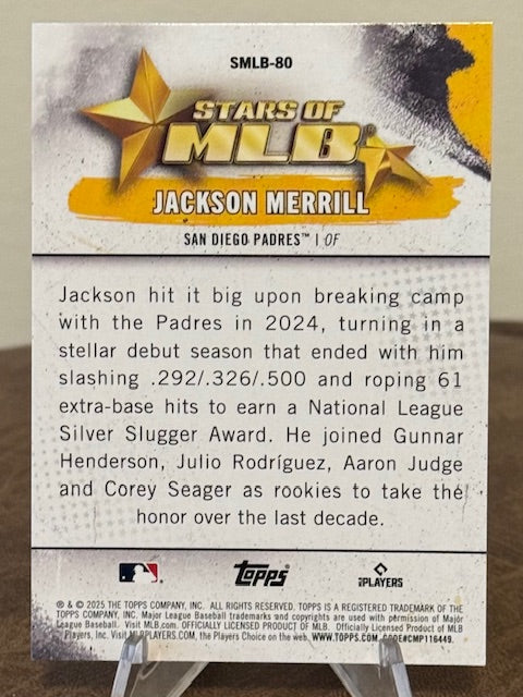 2025 Topps Update Baseball JACKSON MERRILL Stars of MLB #SMLB-80