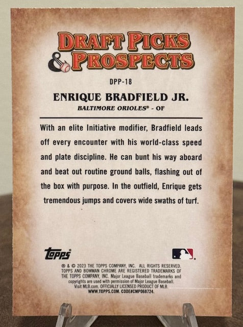 2023 Bowman Draft Baseball ENRIQUE BRADFIELD JR. Draft Picks & Prospects #DPP-18