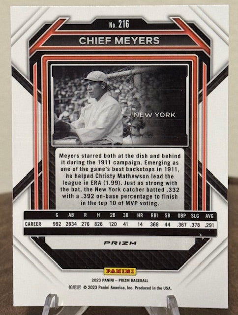 2023 Panini Prizm Baseball CHIEF MEYERS Green Ice Prizm #216