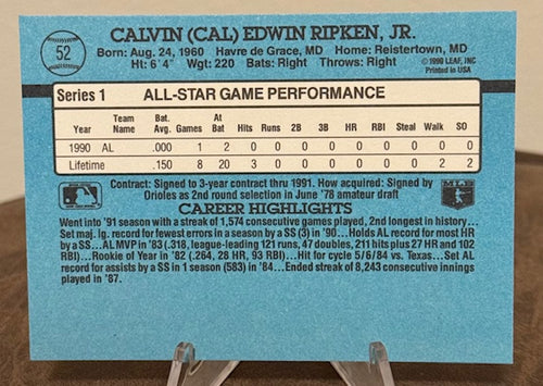 1991 Donruss Baseball CAL RIPKEN All-Star #52