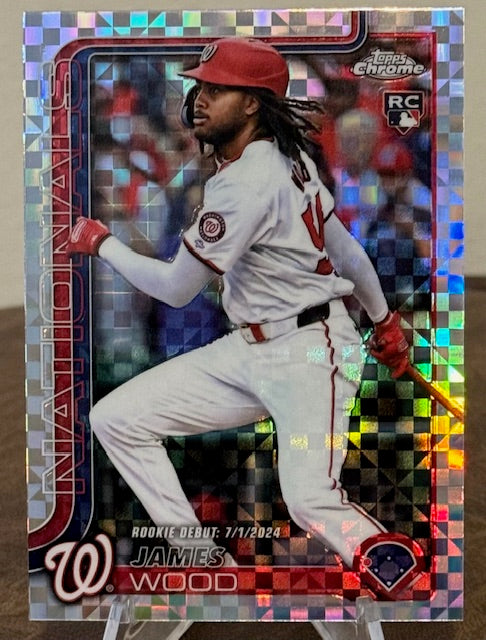 2025 Topps Chrome Update Baseball JAMES WOOD RC Rookie Debut X-Fractor #USC95