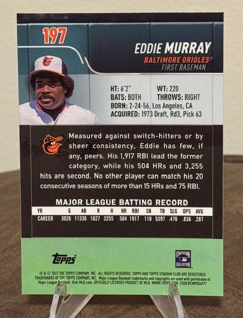 2022 Topps Stadium Club Chrome Baseball EDDIE MURRAY #197