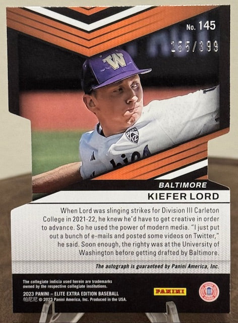 2023 Panini Elite Extra Edition Baseball KIEFER LORD Die-Cut Autograph #145