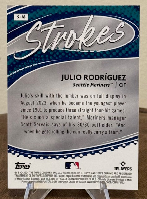 2024 Topps Chrome Baseball JULIO RODRIGUEZ Strokes #S-18