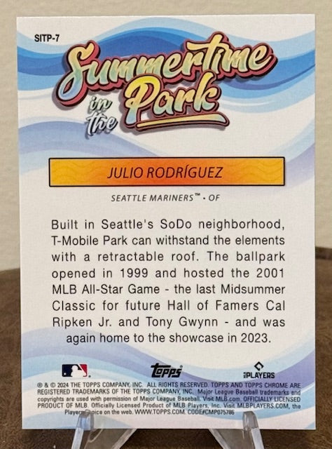 2024 Topps Chrome Baseball JULIO RODRIGUEZ Sumertime in the Park #SITP-7