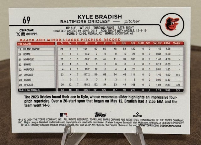 2024 Topps Chrome Baseball KYLE BRADISH Refractor #69